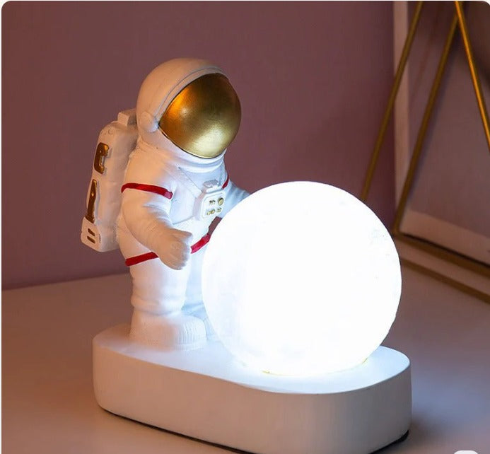 Astronaut moon night light with glowing lamp — Souqella UAE