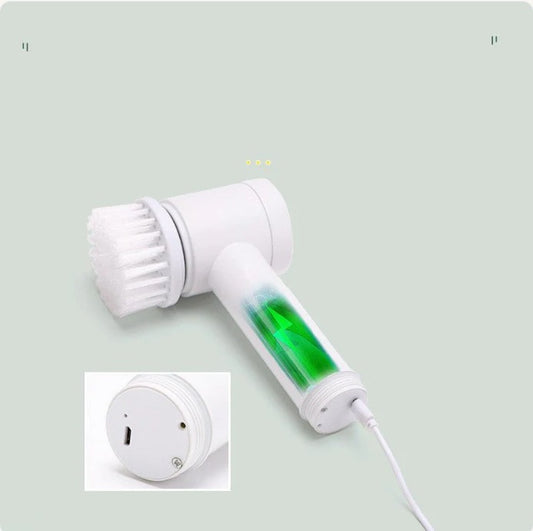 Electric cleaning brush with 5 interchangeable heads — Souqella UAE