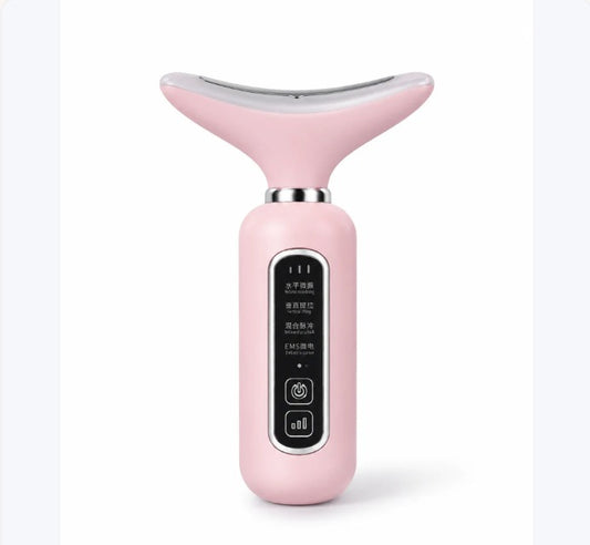 EMS neck and face beauty device with warm massage — Souqella UAE