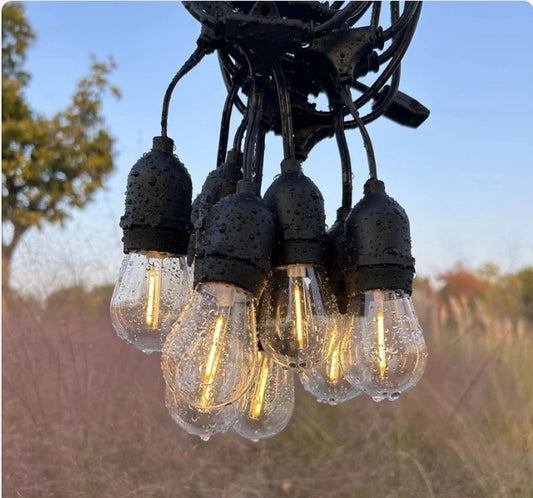 Outdoor garden string lights 3 metres with 10 warm bulbs — Souqella UAE