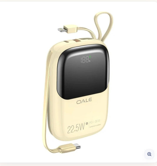 OALE iPower 10000mAh power bank with built-in cables — Souqella UAE