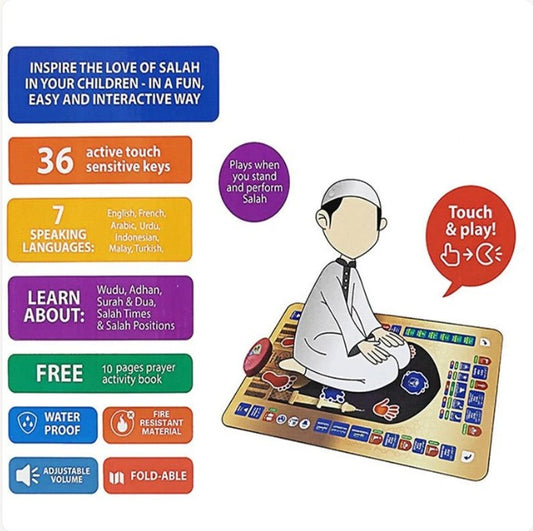 Interactive educational prayer mat for kids with touch keys — Souqella UAE