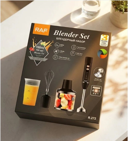 Raf 4-in-1 hand blender set 1200W with jar, chopper and whisk — Souqella UAE