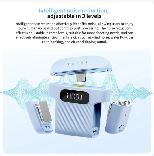 Mini wireless clip-on microphone with noise reduction — Souqella UAE