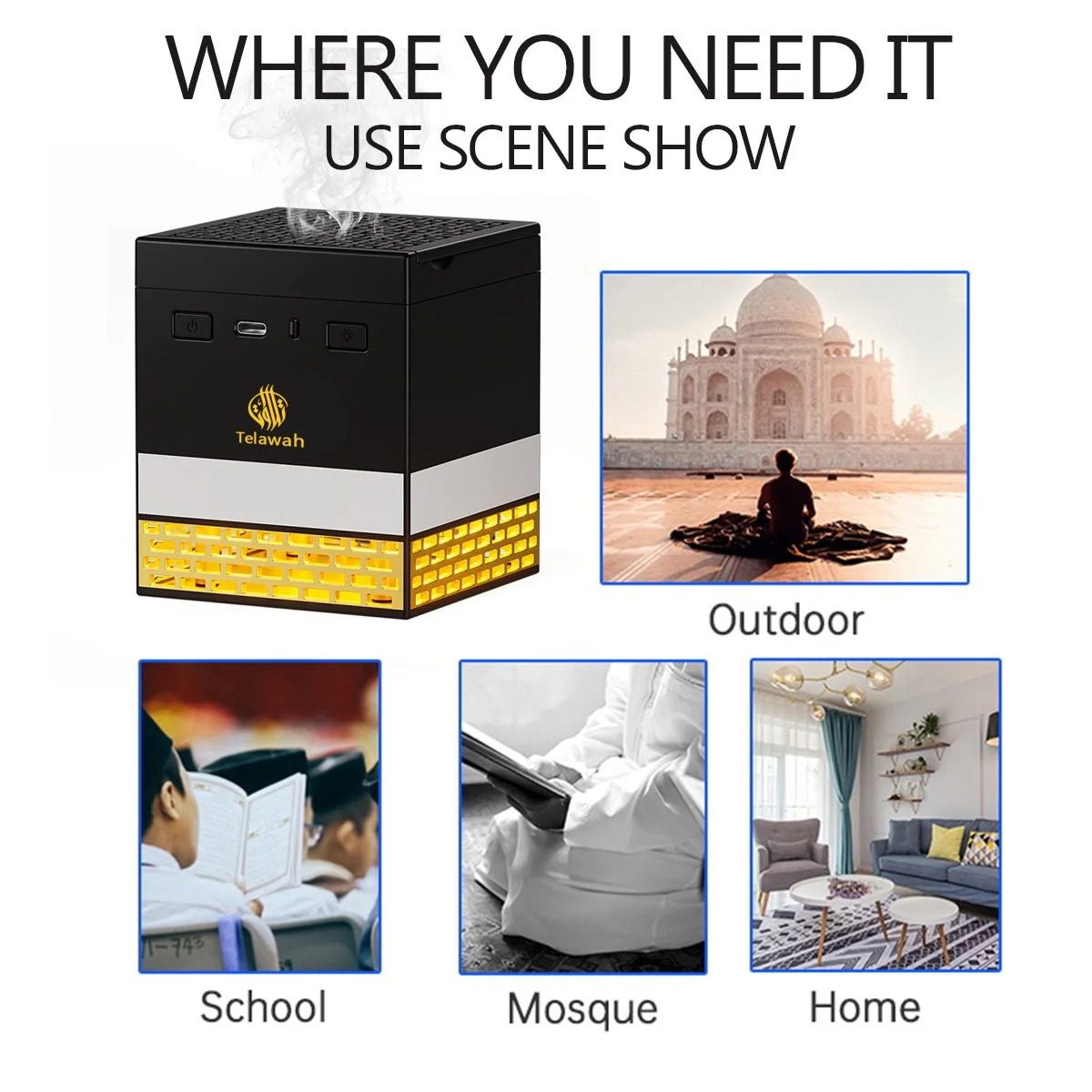 Telawah — Electric Bakhoor Burner + Full Quran Speaker